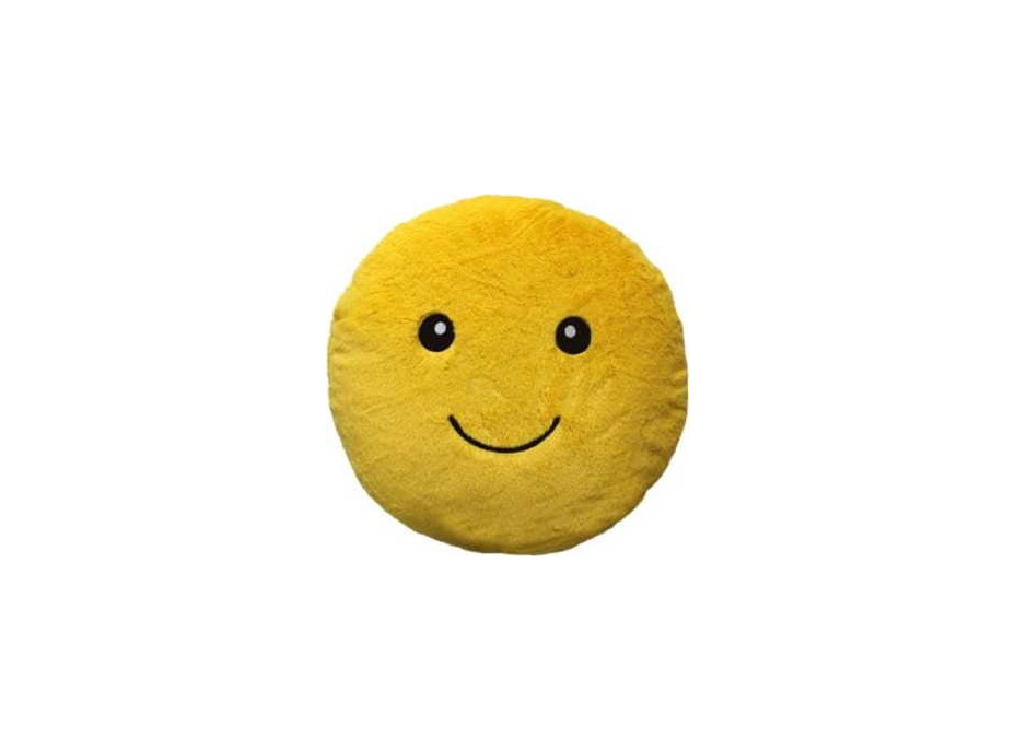 Dekorační kulatý polštář SUPER SMILE 45 cm - žlutý