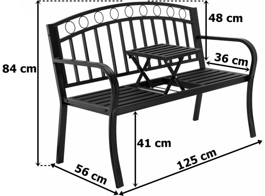 Zahradní kovová lavička BANCO