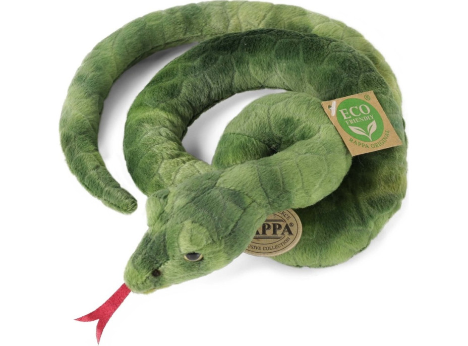 Rappa Plyšový had zelený 90 cm ECO-FRIENDLY