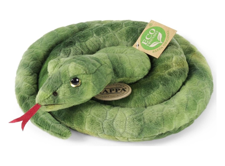 Rappa Plyšový had zelený 90 cm ECO-FRIENDLY