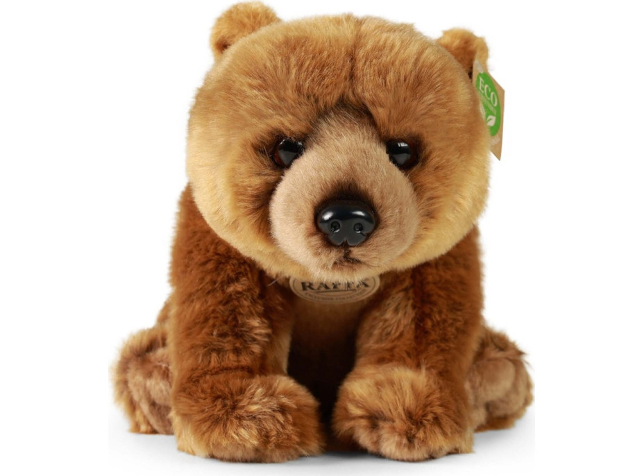 Rappa Plyšový medvěd grizzly sedící 30 cm ECO-FRIENDLY