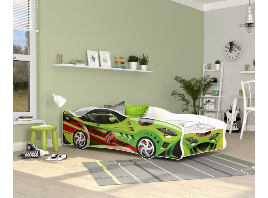 Dětská postel auto JACOB 160x80 cm - zelená (15)