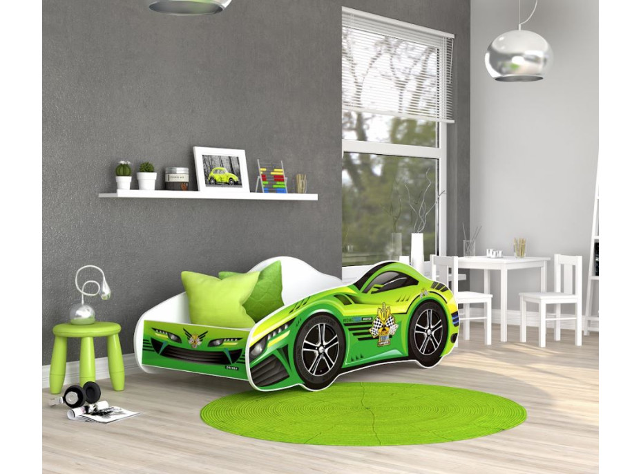 Dětská postel auto JAY 140x70 cm - zelená (9)