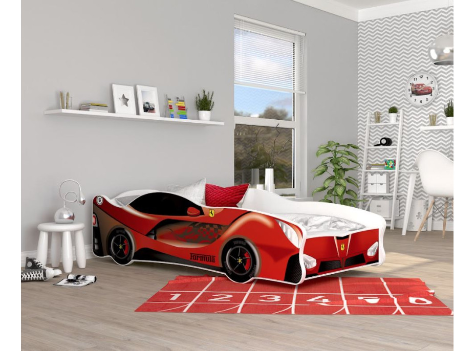 Dětská postel auto MICHAEL 160x80 cm - červená (21)