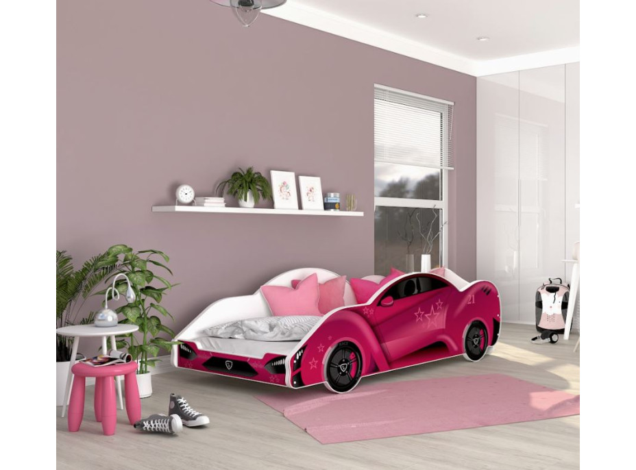 Dětská postel auto MORGAN 180x90 cm - růžová (10)
