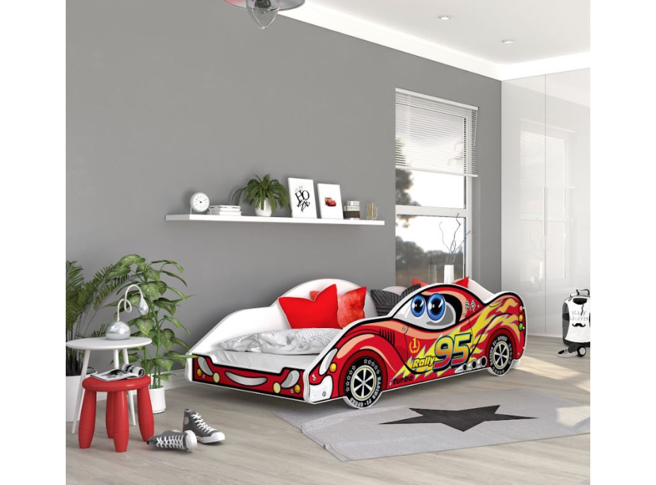Dětská postel auto STUART 180x90 cm - červená (1)