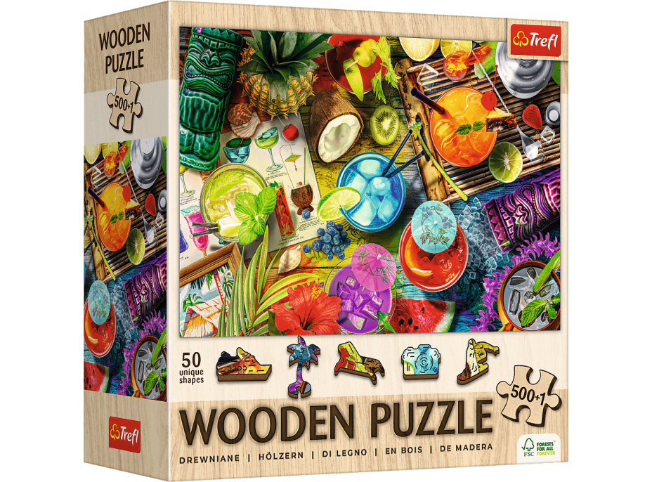 TREFL Dřevěné puzzle Barevné koktejly 501 dílků