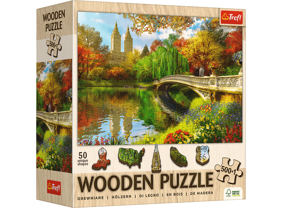 TREFL Dřevěné puzzle Central Park, New York 501 dílků