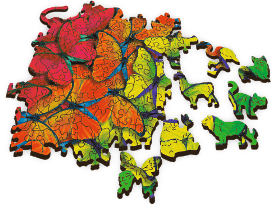 TREFL Dřevěné puzzle Duhoví motýly 501 dílků