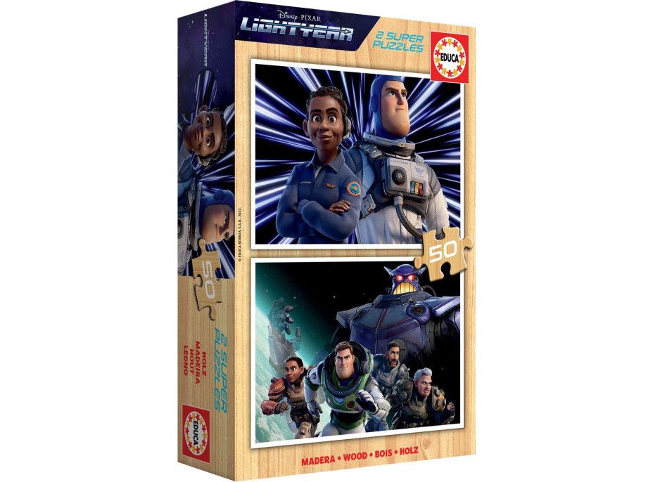 EDUCA Dřevěné puzzle Lightyear 2x50 dílků