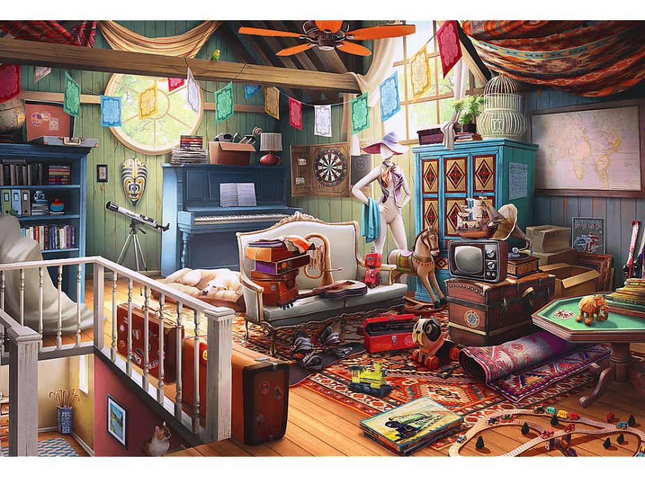 TREFL Dřevěné puzzle Poklady z půdy 501 dílků