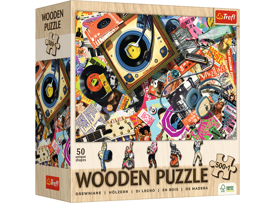 TREFL Dřevěné puzzle Ve světě hudby 501 dílků