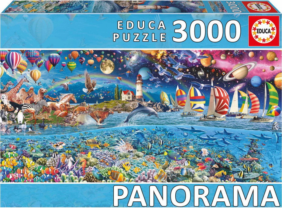 EDUCA Panoramatické puzzle Život 3000 dílků