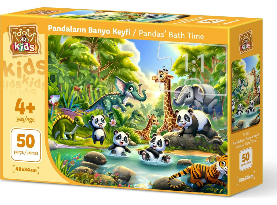 ART PUZZLE Puzzle Pandí koupání 50 dílků
