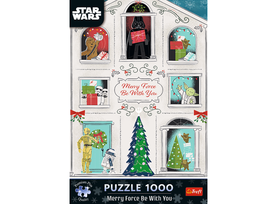 TREFL Puzzle Premium Plus Star Wars: Merry Force Be With You 1000 dílků