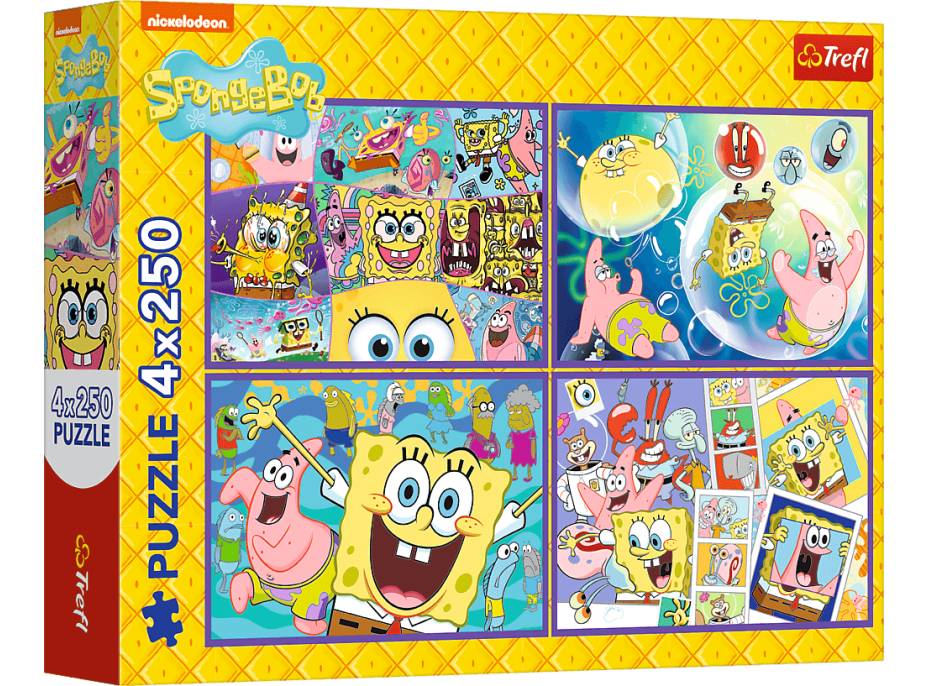 TREFL Puzzle Šílený svět Spongeboba 4x250 dílků