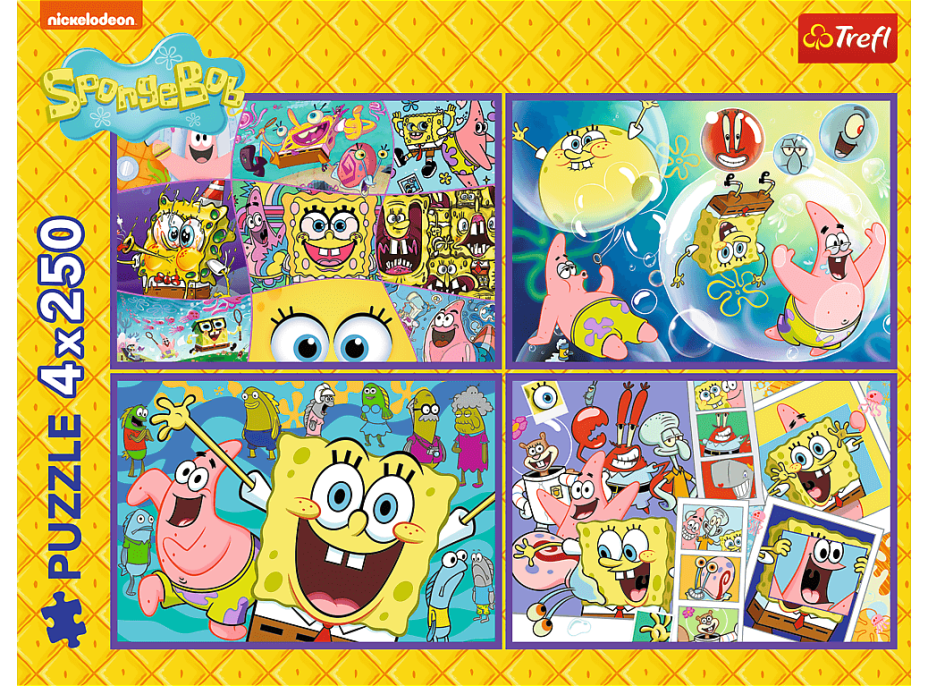TREFL Puzzle Šílený svět Spongeboba 4x250 dílků