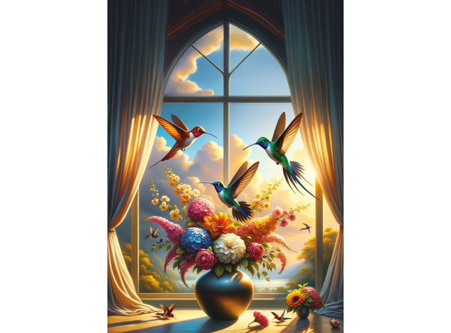 ART PUZZLE Puzzle Symfonie křídel a květin 500 dílků
