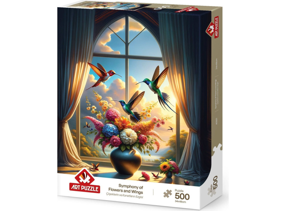 ART PUZZLE Puzzle Symfonie křídel a květin 500 dílků
