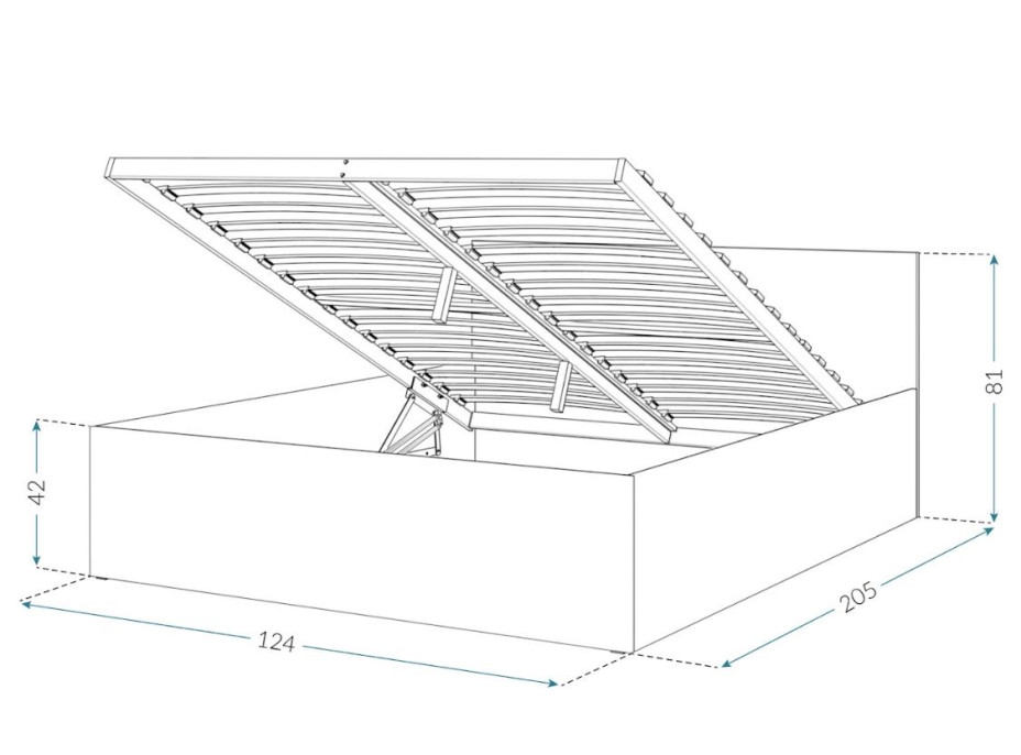 Postel PANAMA 200x120 cm - bílá/dub craft
