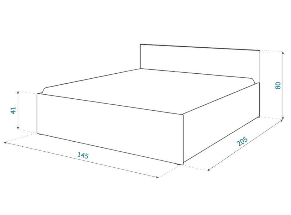 Postel PANAMA 200x140 cm - šedá/dub craft