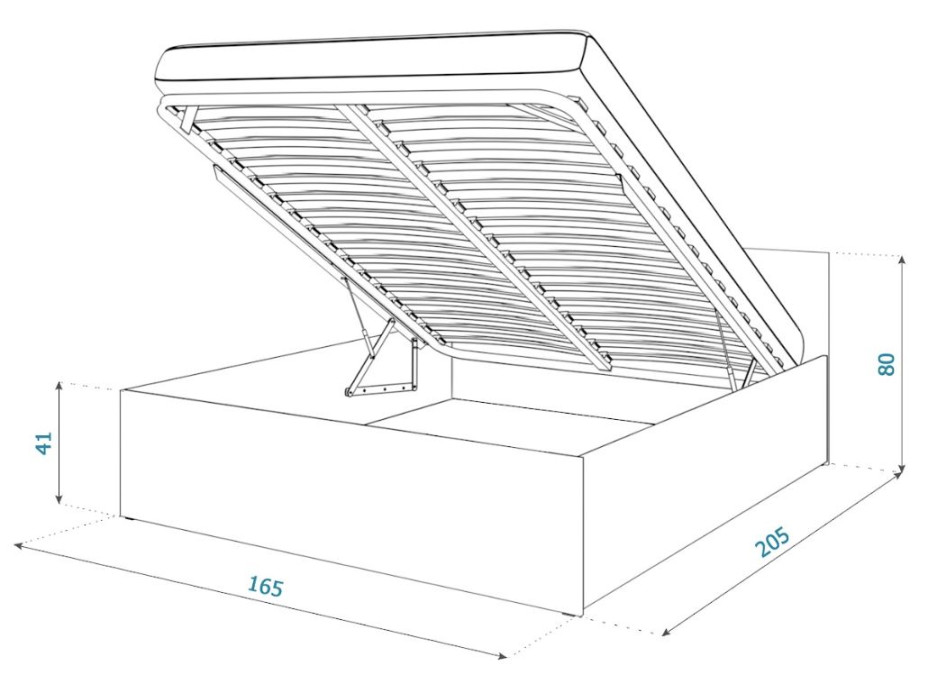 Postel PANAMA 200x160 cm - šedá/dub craft