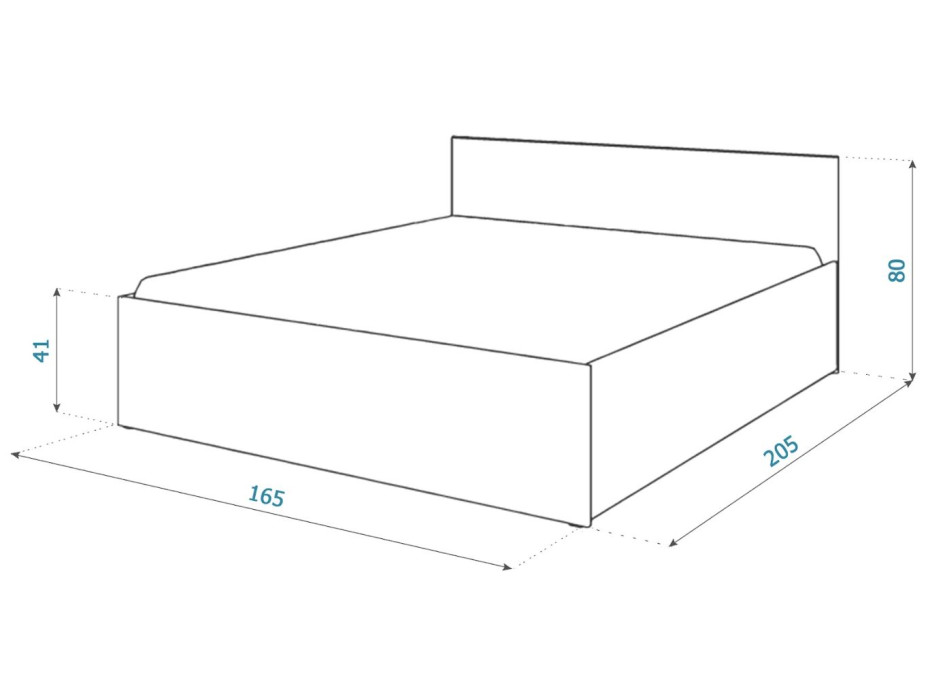 Postel PANAMA 200x160 cm - bílá/dub craft