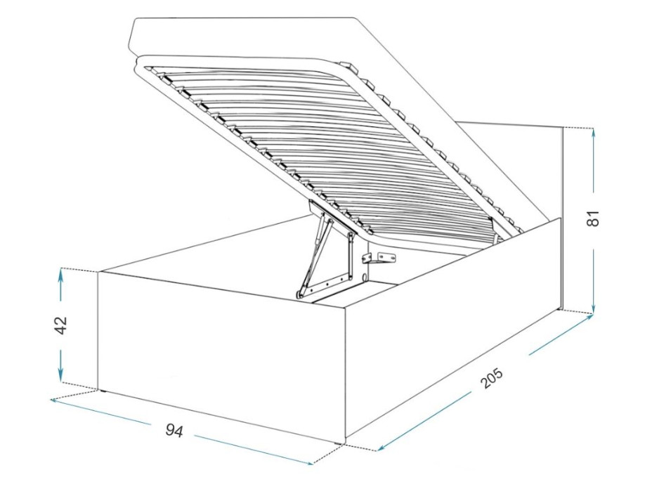 Postel PANAMA 200x90 cm - dub craft/bílá