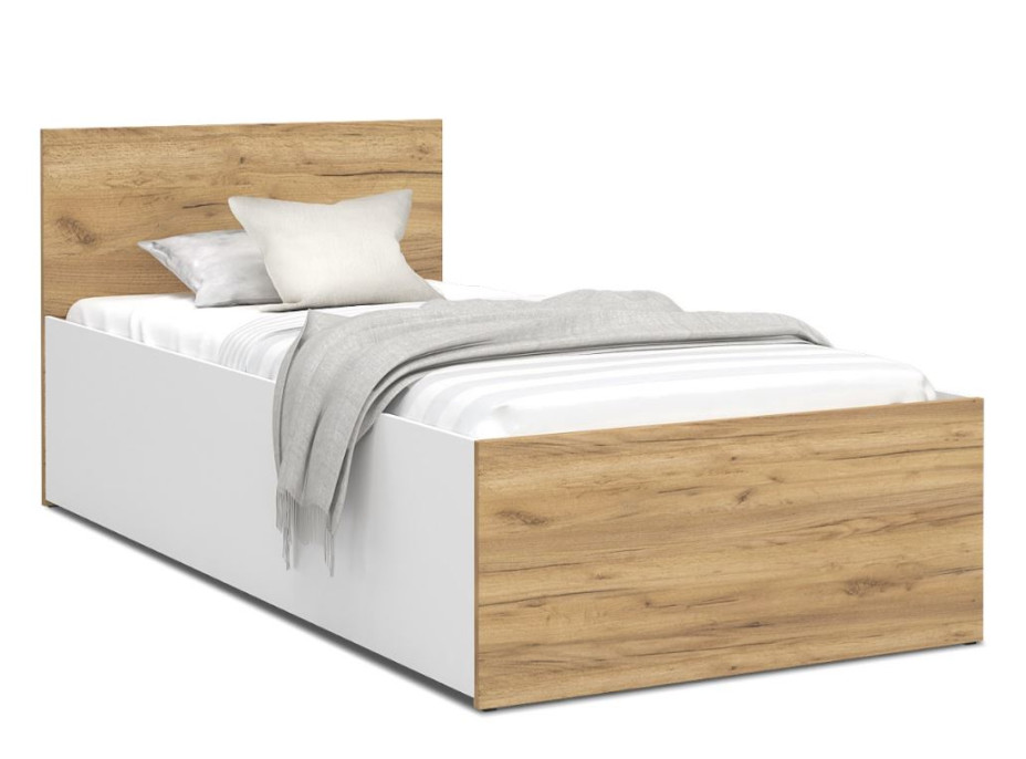 Postel PANAMA 200x90 cm - bílá/dub craft
