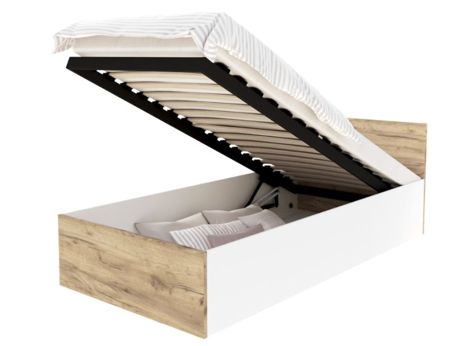 Postel PANAMA 200x90 cm - bílá/dub craft