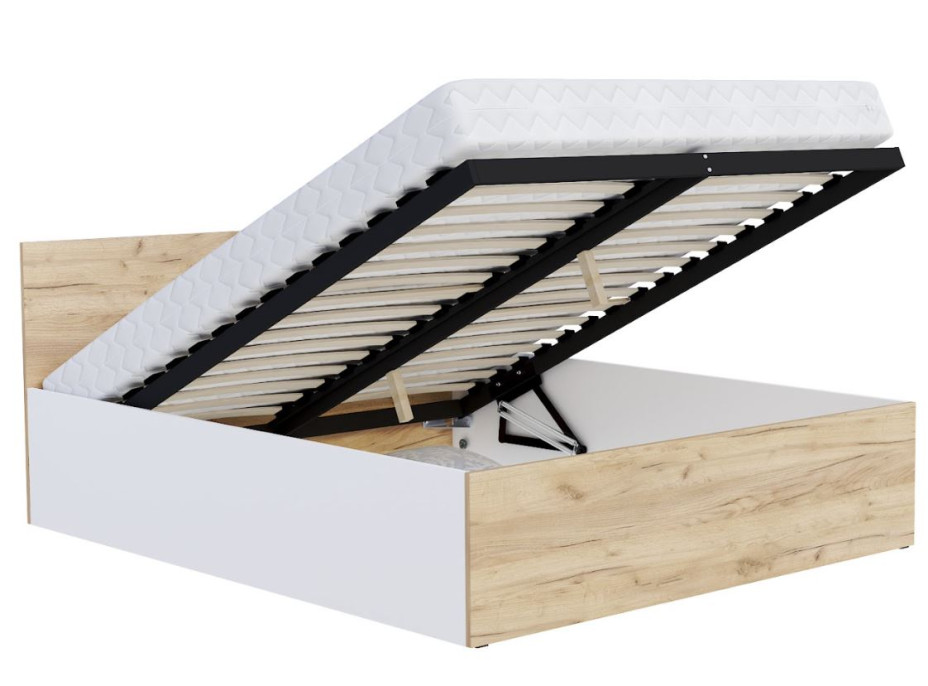 Postel PANAMA 200x160 cm - bílá/dub craft