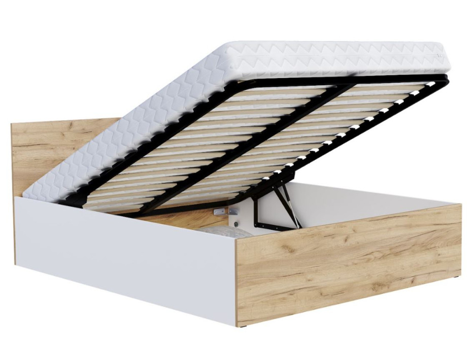 Postel PANAMA 200x160 cm - bílá/dub craft