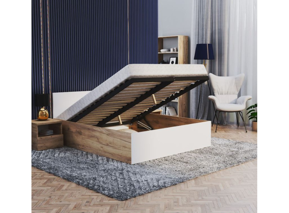 Postel PANAMA 200x180 cm - dub craft/bílá