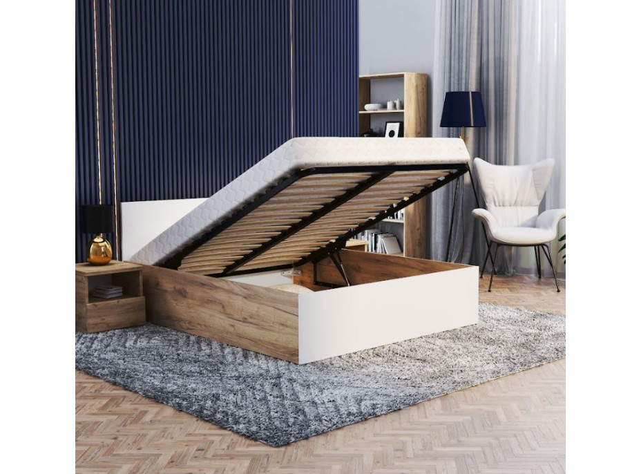 Postel PANAMA 200x180 cm - dub craft/bílá