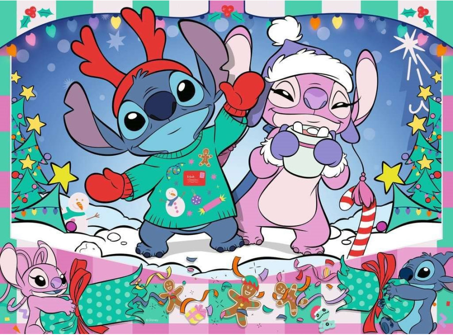 RAVENSBURGER Puzzle Disney: Stitch o Vánocích XXL 100 dílků