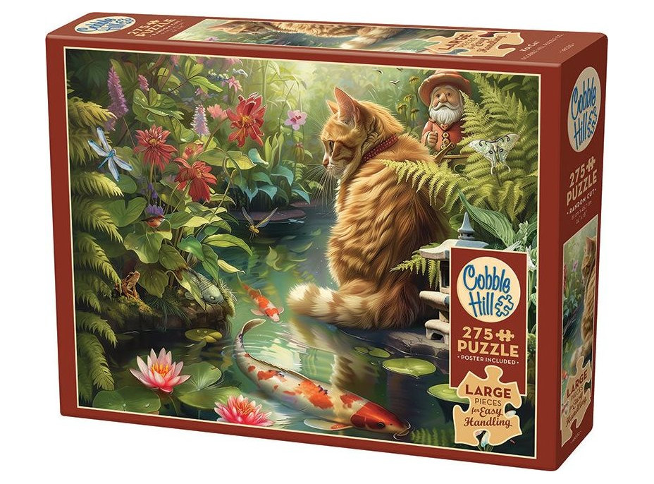 COBBLE HILL Puzzle Kočka a Koi kapři XL 275 dílků