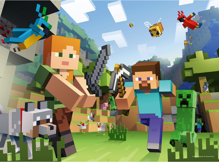 RAVENSBURGER Puzzle Minecraft: Steve a Alex XXL 100 dílků