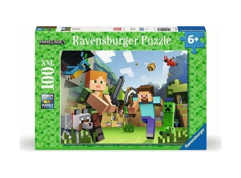 RAVENSBURGER Puzzle Minecraft: Steve a Alex XXL 100 dílků