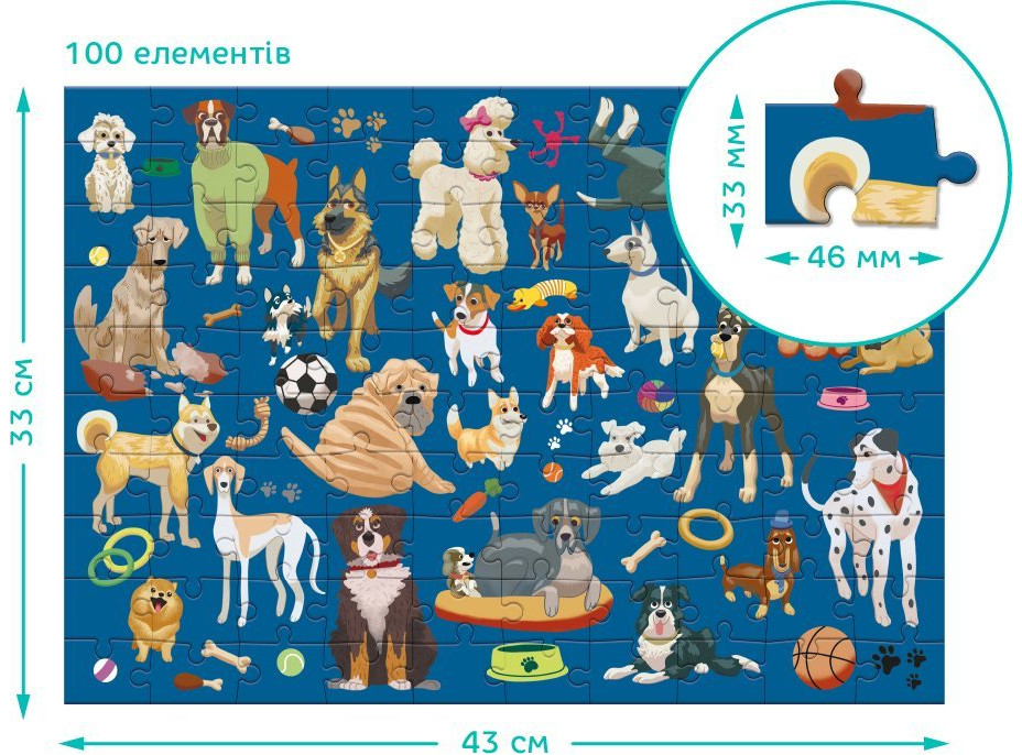 DODO Puzzle Pejsci 100 dílků