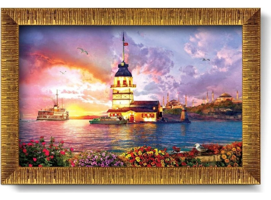 ART PUZZLE Puzzle s rámem a lepidlem 3v1 Dívčí věž 1000 dílků