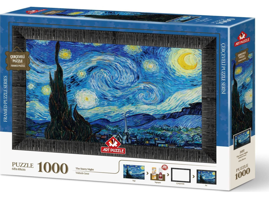 ART PUZZLE Puzzle s rámem a lepidlem 3v1 Hvězdná noc 1000 dílků