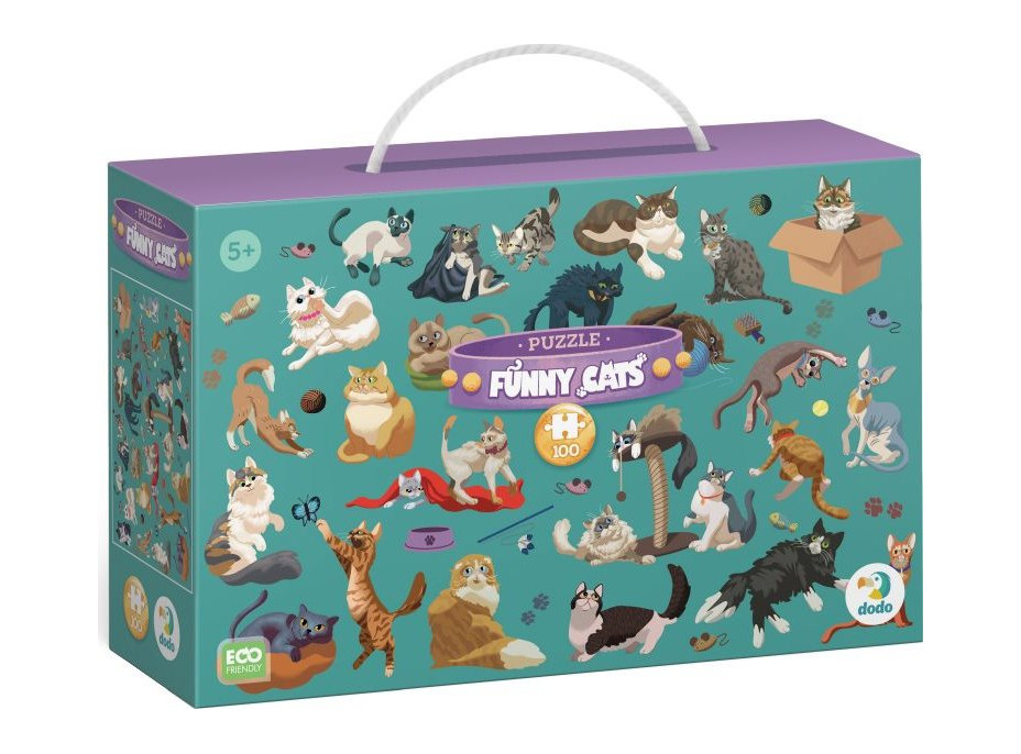 DODO Puzzle Zábavné kočky 100 dílků