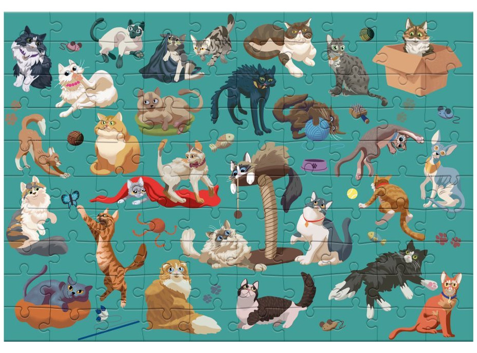 DODO Puzzle Zábavné kočky 100 dílků