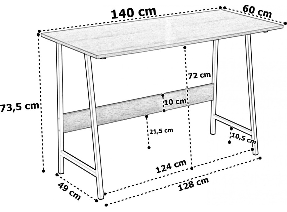 Psací stůl GRENEN MODERN OAK - dub/černý