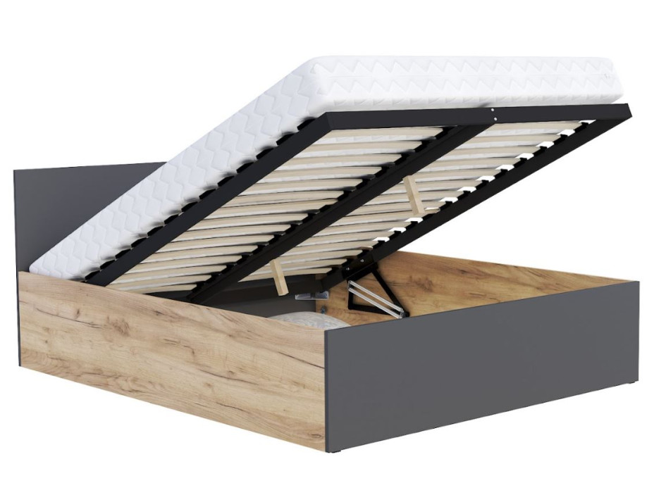 Postel PANAMA 200x180 cm - dub craft/šedá