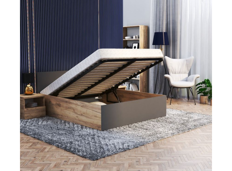 Postel PANAMA 200x180 cm - dub craft/šedá