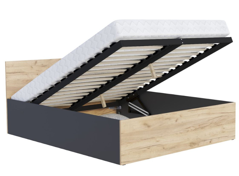 Postel PANAMA 200x180 cm - šedá/dub craft