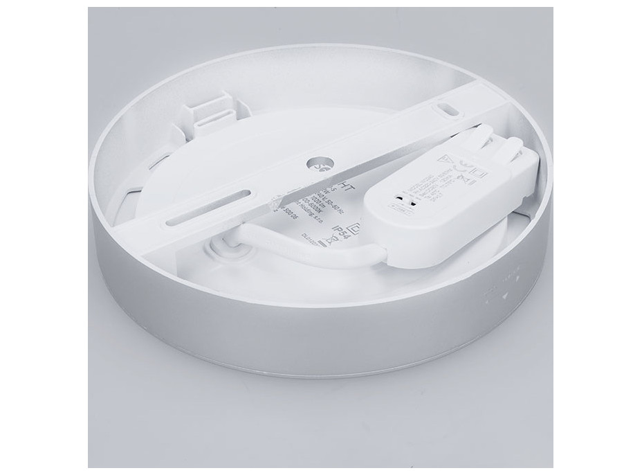 Solight LED mini panel koupelnový 2v1, 3CCT, podhledový/přisazený, 12W, 1020lm, IP54, stříbrná, kulatý