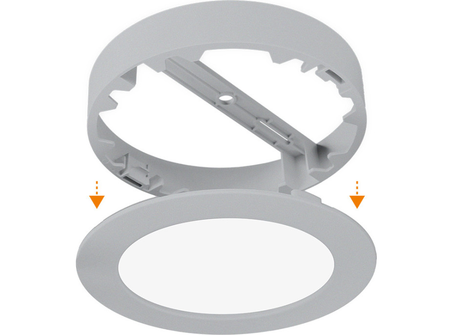 Solight LED mini panel koupelnový 2v1, 3CCT, podhledový/přisazený, 12W, 1020lm, IP54, stříbrná, kulatý