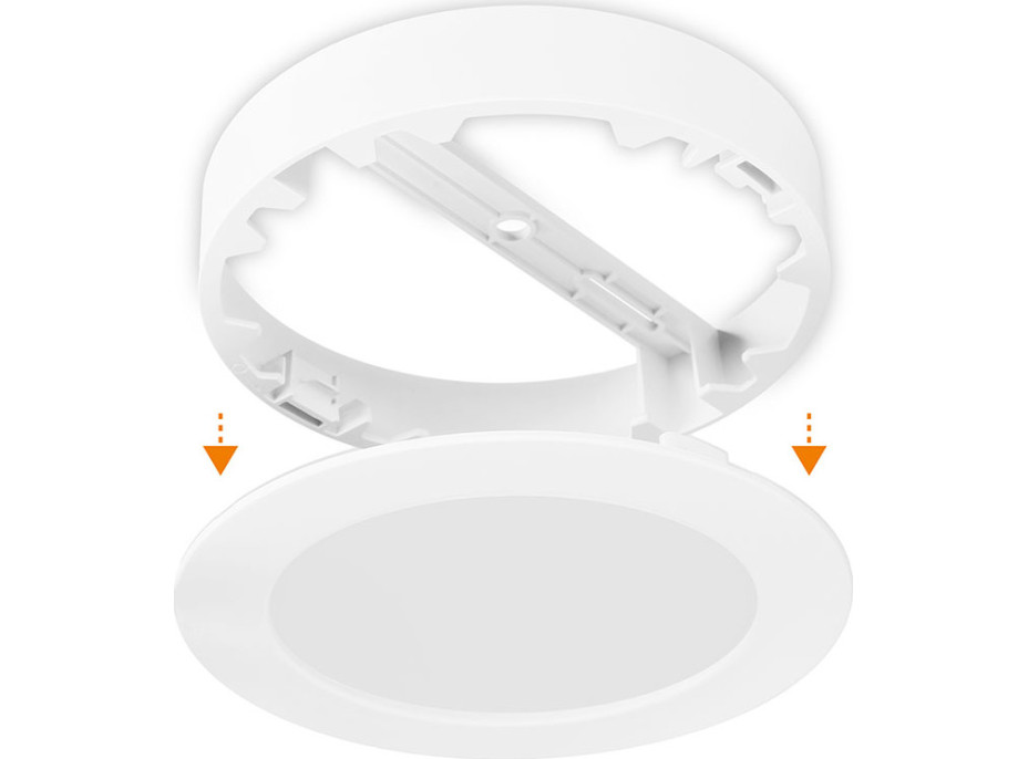 Solight LED mini panel koupelnový 2v1, 3CCT, podhledový/přisazený, 12W, 1020lm, IP54, bílá, kulatý